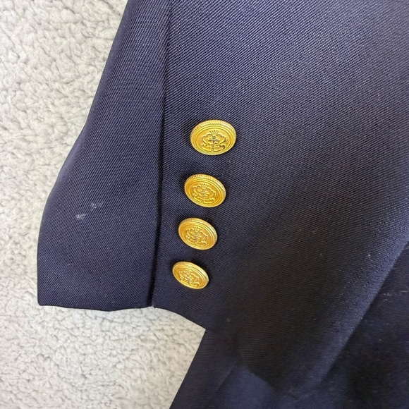 Women’s vintage Talbots long blazer size 16 navy - Picture 3 of 8